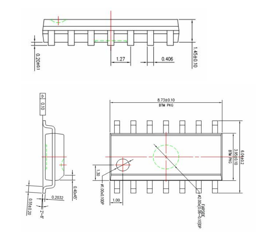 SOP14外形圖與封裝尺寸